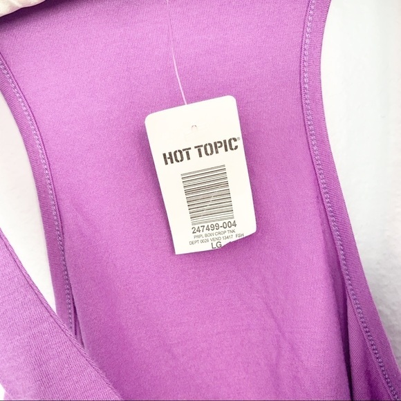 HOT TOPIC SWEET LOVE PURPLE BOW CROP TANK - Picture 4 of 6